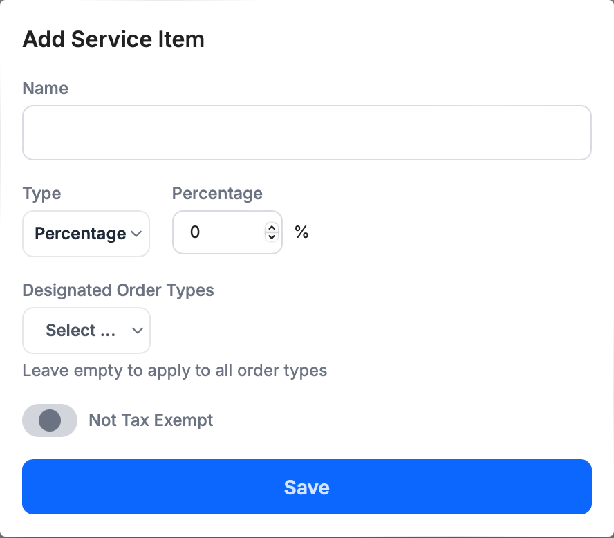 Service Item Form